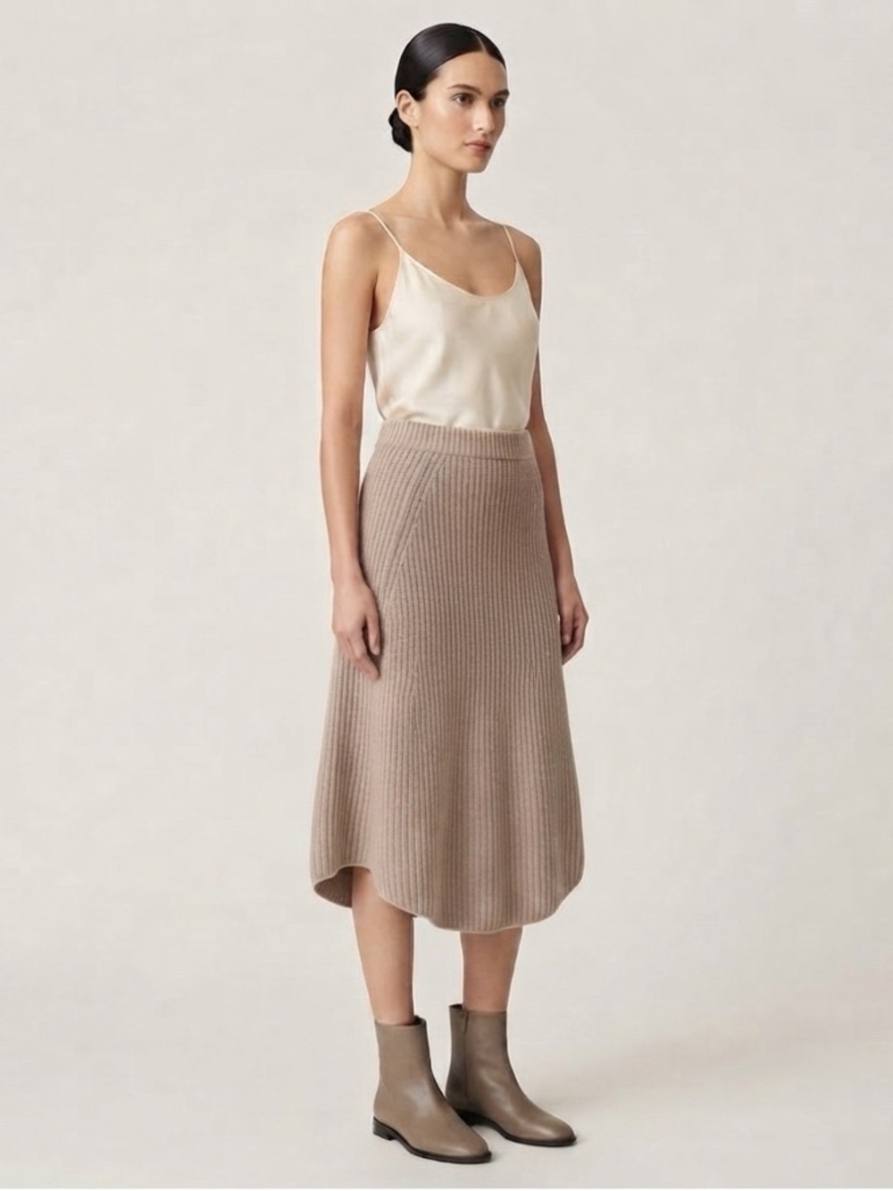 Brochu Walker Roisin Skirt S Cashmere Wool Knit High Low Midi Fall 2015 Sample